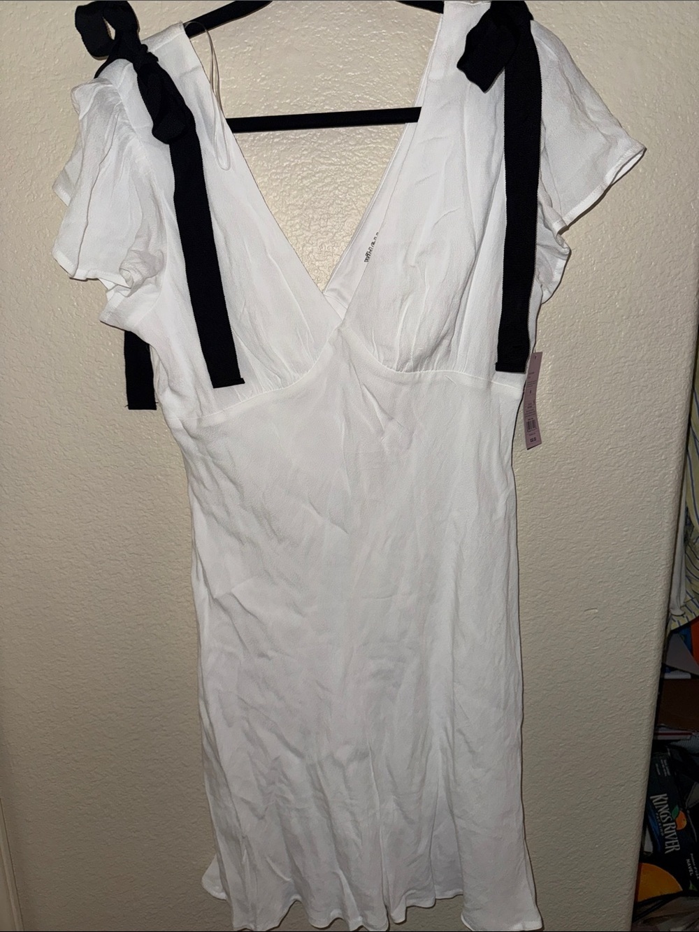wild fable White Midi Dress with Black Tie Straps